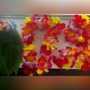 5Pcs hula skirt Hawaiian costume set